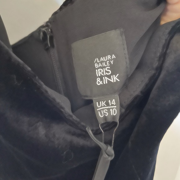 Iris & Ink Velvet Dress Size 10 - Picture 6 of 6